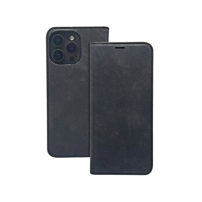 Preklopna futrola Suede iPhone 15 Black