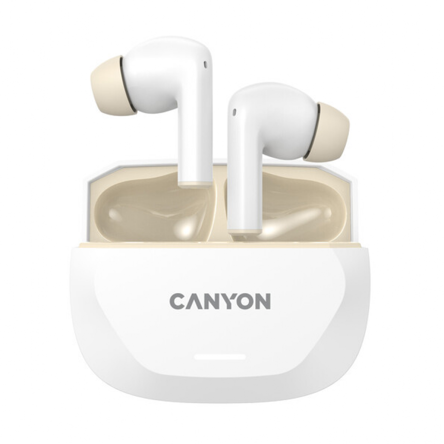CANYON headset HEXAGON 7 TWS ANC+ENC Wireless Charge White Beige - slika 3