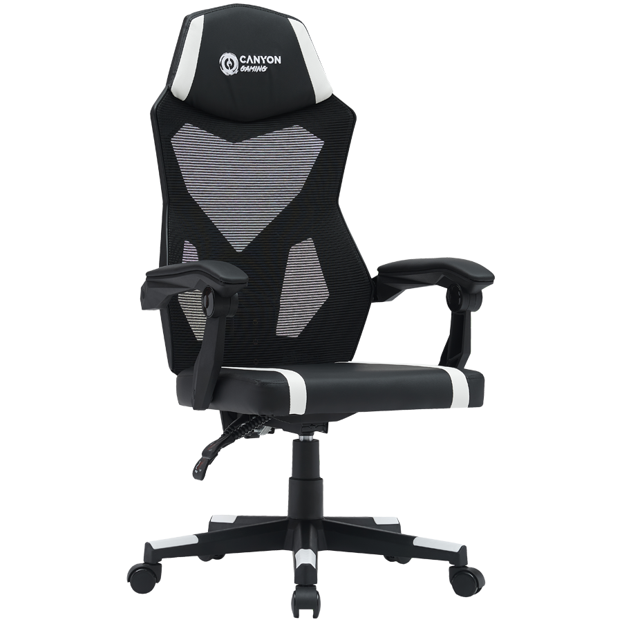 CANYON gaming chair Flow MCH01 Mesh Black White - slika 2