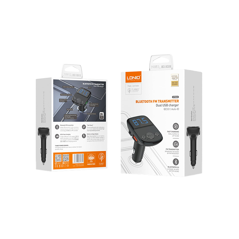 FM Bluetooth transmiter LDNIO C706Q 3.6A 25W + Type C - slika 2