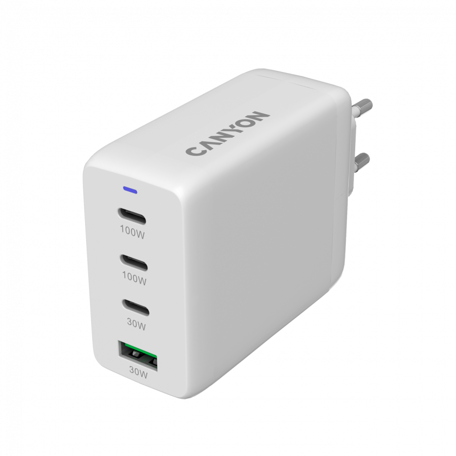 CANYON charger CU100ACC GaN 100W 3xPD 1xQC EU White - slika 3