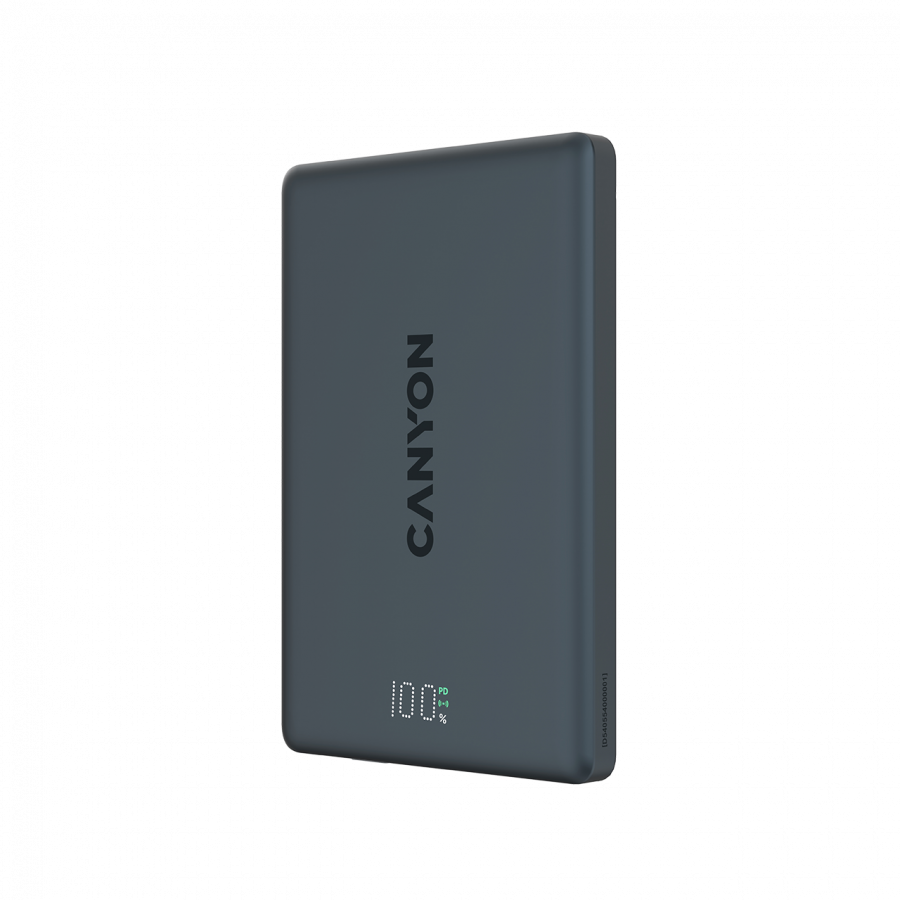 CANYON magnetic power bank OnPower 500 PD20W 5000mAh Aluminium Interstellar Black - slika 2