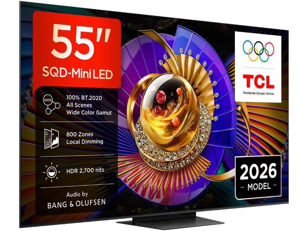 TCL 55"C7L 4K SQD-Mini LED;UHD 144Hz/288Hz FHD Google TV;B&O, 800 zones, 2700 nits