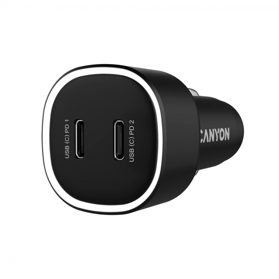 CANYON car charger OnDrive 60 PD 60W 2xUSB-C Black - slika 2