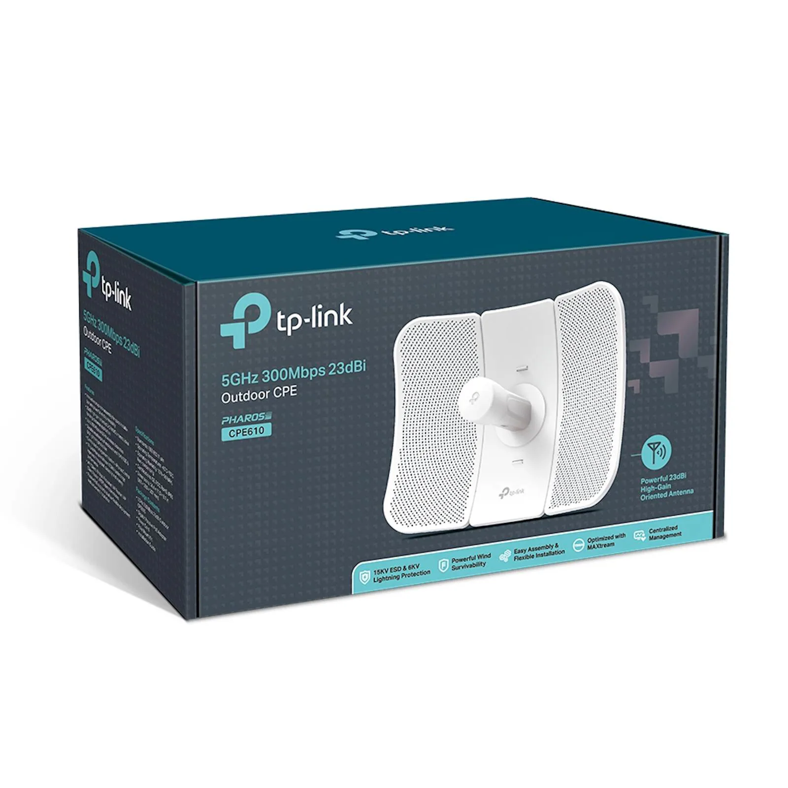 Outdoor PtP AP 5GHz 300Mbps 23dBi CPE610 Omada TP-Link - slika 4