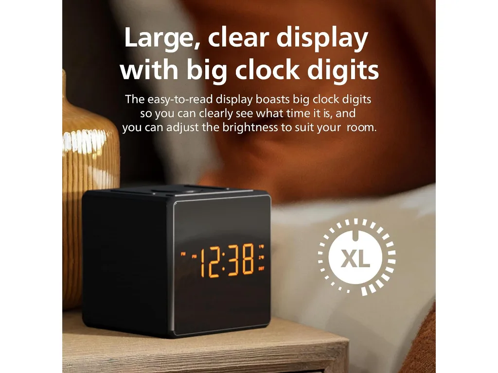 Philips radio sa satom TAR4500Velik, jasan zaslon; 2 alarma;FM digitalno podešavanje; USB-C priključ - slika 3