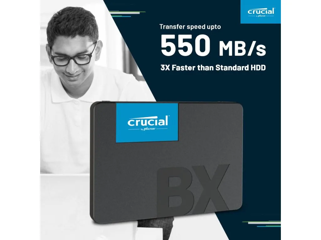 Crucial SSD 500GB BX500 2.5"SATA3,550 MB/s Read, 500 MB/s Write - slika 2