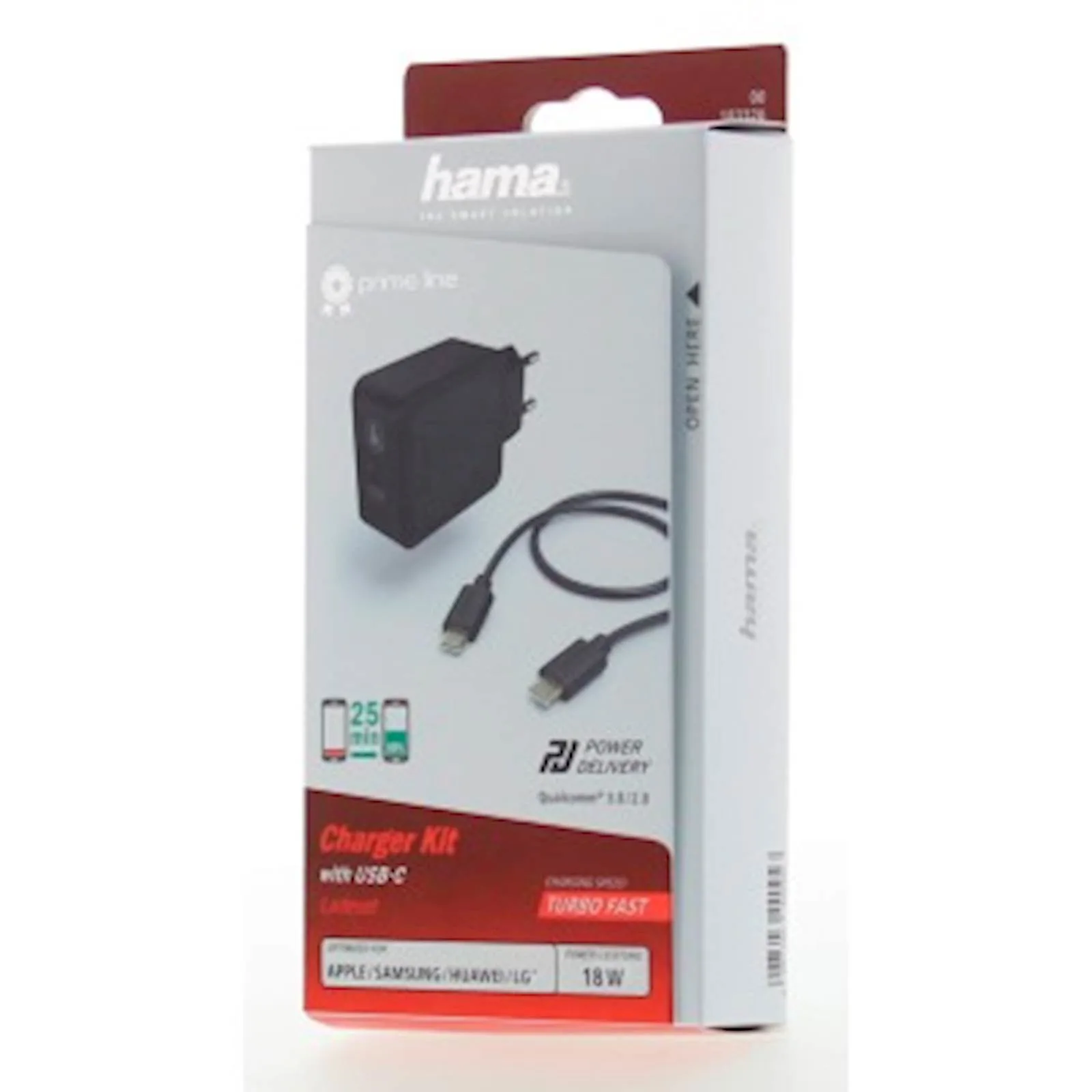 HAMA PUNJAČ USB-C, QUALCOMM, 18W, SET, CRNI - slika 2