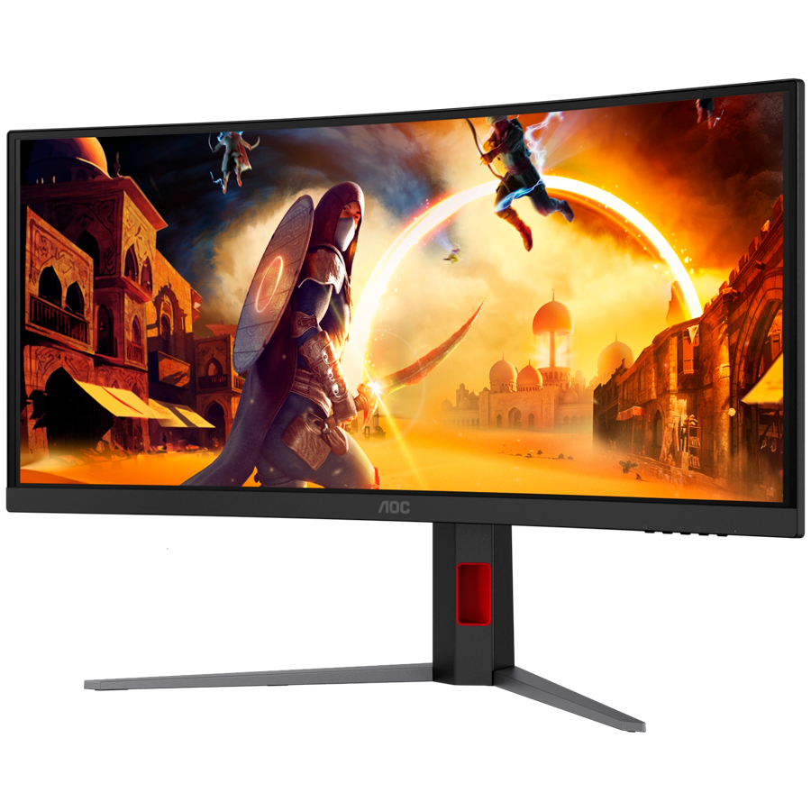AOC Monitor Gaming CU34G4CA Curved 34", UWQHD (3440x1440), Fast VA, 1500R, 180Hz, 1ms (GtG), 450cd/m2, 3000:1, Adaptive Sync, HDR400, USB hub, 1x USB-C (DP Alt mode, PD 90W), 2x HDMI 2.0, 1x DP 1.4, K - slika 3