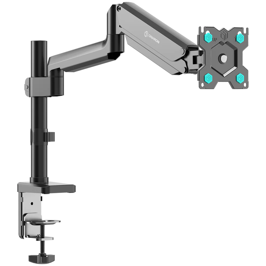 ONKRON Single Monitor Desk Mount for 13'' to 34" LCD LED Screens up to 12kg, Black.