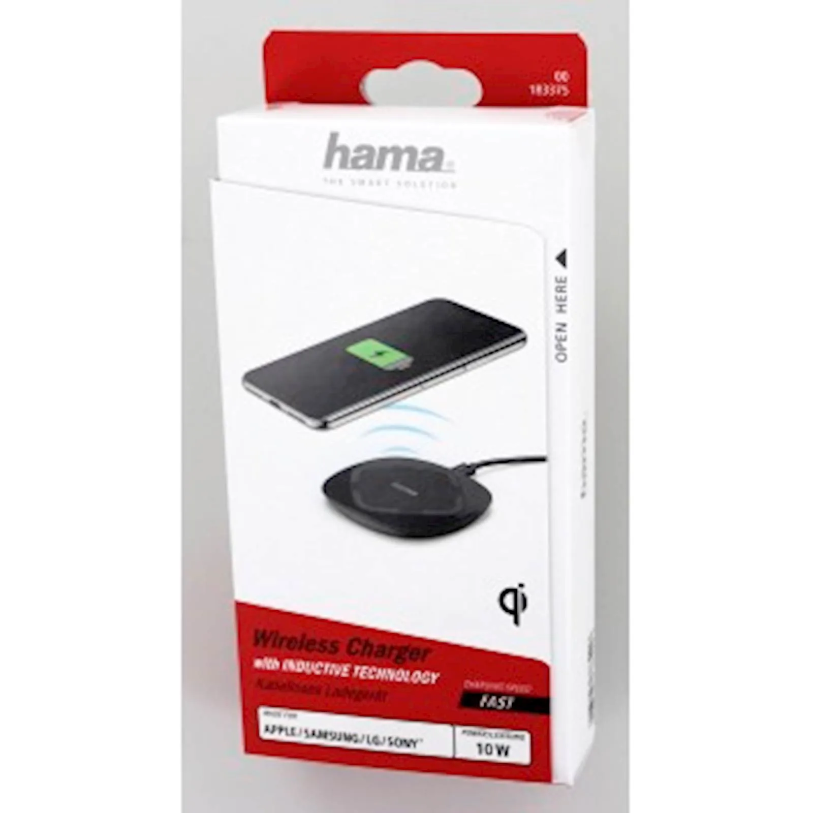 WIRELESS PUNJAČ HAMA QI-FC 10 CRNI - slika 2