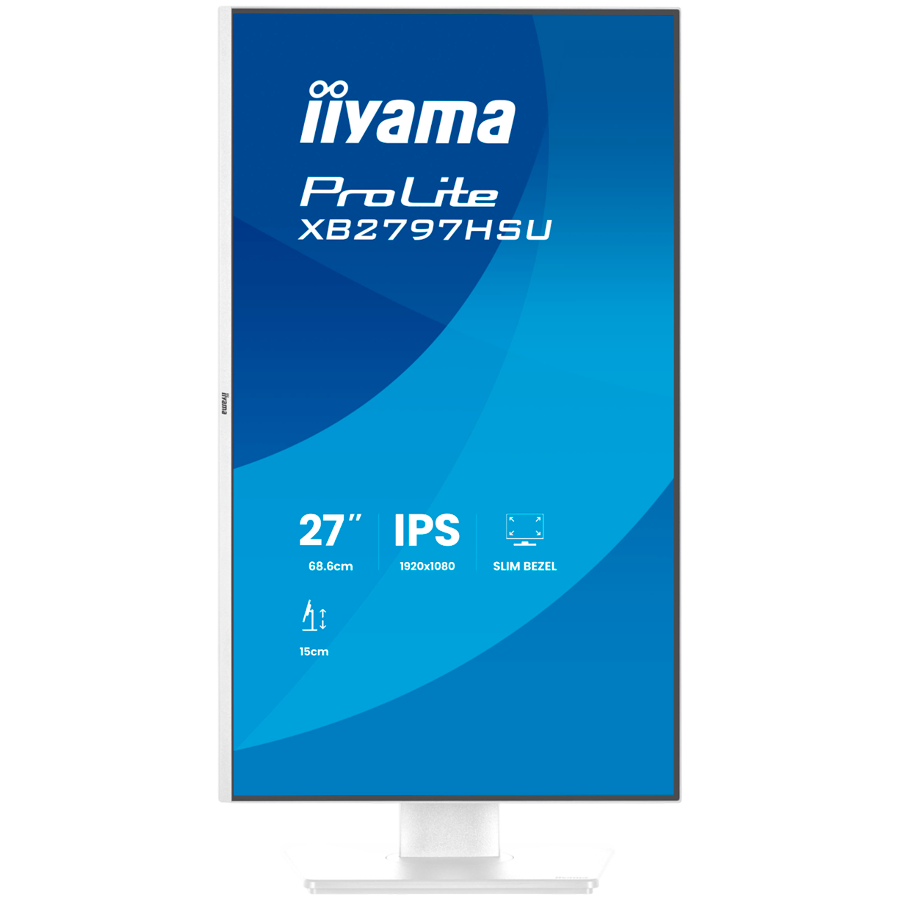 IIYAMA Prolite XB2797HSU-W1 Business Monitor - 68.6 cm (27"), FULL HD (1920x1080), IPS LED, 120Hz, 350 cd/m², matte / white - slika 2