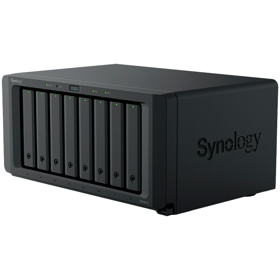 Synology DiskStation DS1825+, Tower, 8-BAY 3.5'' SATA HDD/SSD,  2xM.2 2280 NVMe SSD, CPU AMD Ryzen Quad-Core 2.2 GHz, 8GB DDR4, 2xRJ-45 2.5GbE LAN Port, 3xUSB 3.2, 2 x USB-C expansion ports (Expandabl - slika 2