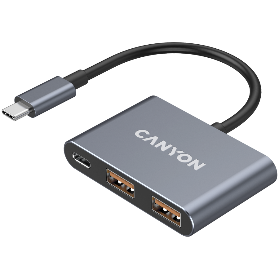 CANYON hub DS-3 3in1 USB-C Dark Grey - slika 2