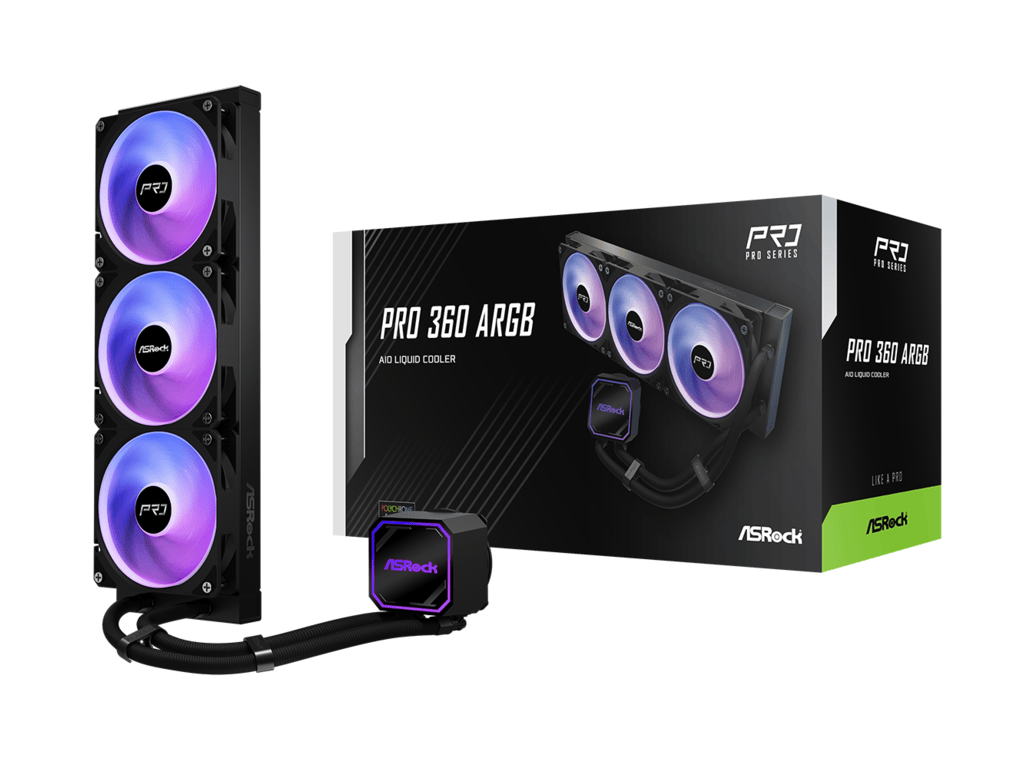 ASROCK 360 A-RGB AIO BlackCPU Liquid Cooler, PRO1851, 1700, AM4, AM5 - slika 2