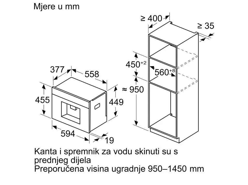 Bosch ugradbeni caffe aparat Serie 8| Crni,30 postavki,Aroma Select, AutoMilk Clean - slika 4