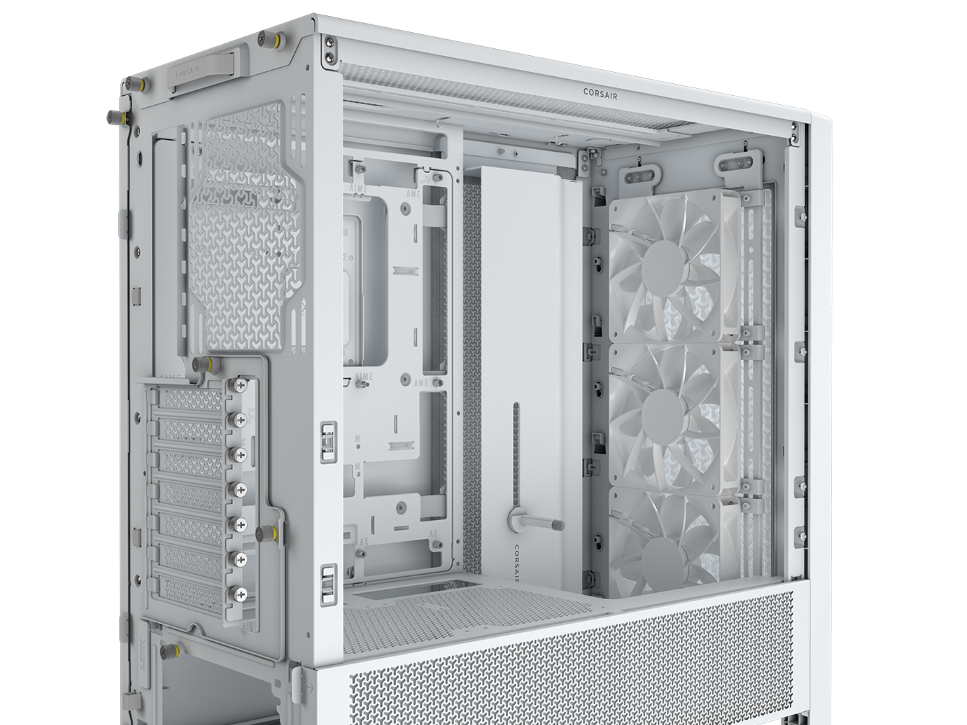 CORSAIR FRAME 4000D RS Case3xRS120 fans, 360mm radiator170mm cooler, 430mm GPU, ATX, White - slika 3
