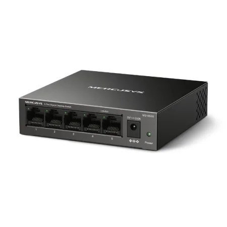 Mercusys MS105GS 5-Port Gigabit Desktop Switch, 5× Gigabit Ports, Desktop Steel Case, Wall Mounting, Plug and Play, Power Saving, Compact design, Green Ethernet technology, Silent - slika 4