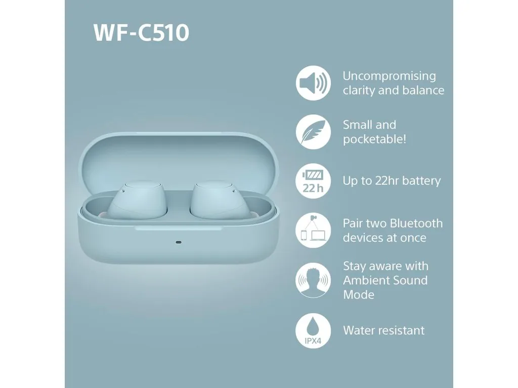 Sony bežične slušalice WF-C51011 sati trajanja baterije,s još 11 sati u kutijici za punjenje; - slika 3