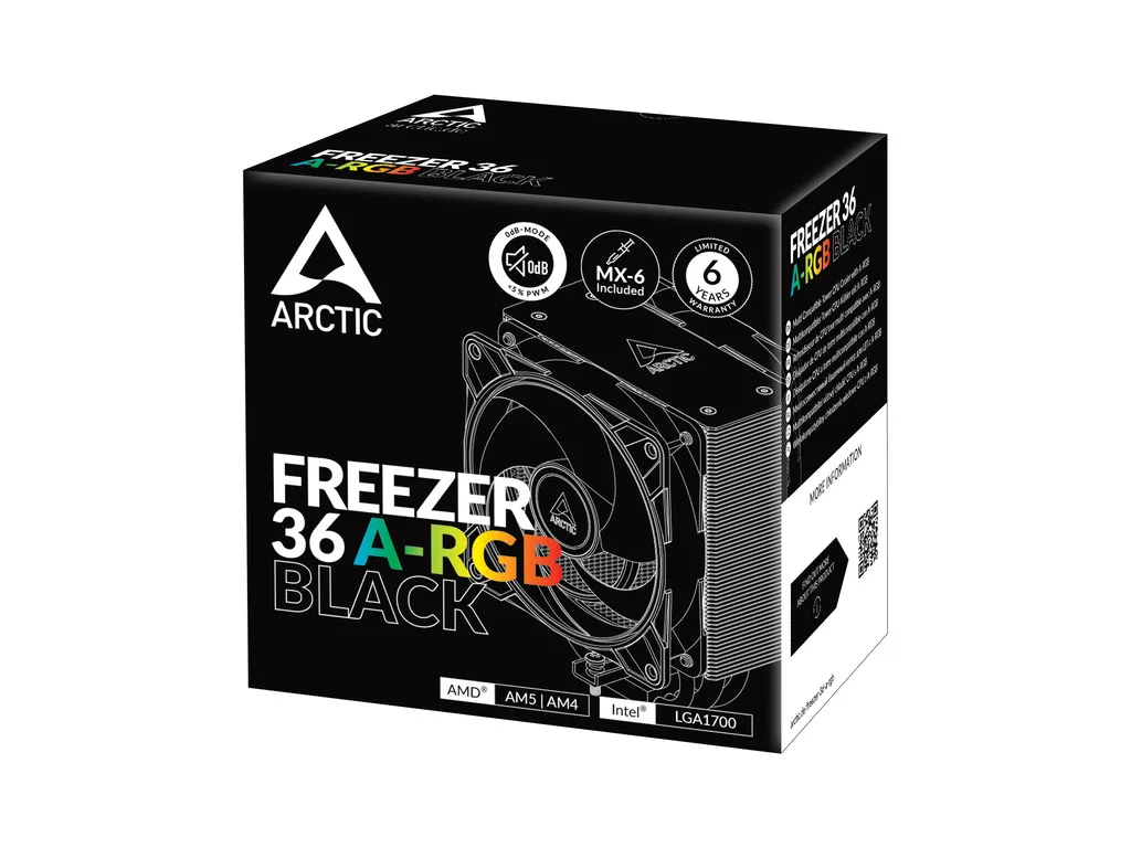 Arctic Freezer 36 A-RGB BlackCPU cooler 1851,1700, AM4, AM5 - slika 3