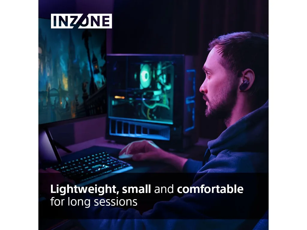 Sony gaming slu BT INZONE budsbežične; 360 Spatial Sound;24h baterija; AI mikrofon; boja crna - slika 4