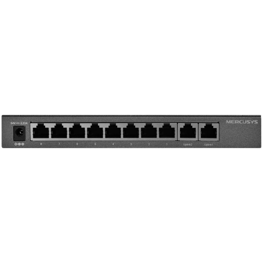 Mercusys MS112GMP 12-Port Gigabit Desktop Switch with 8-Port PoE+,  8x G PoE+ Ports, 2x G Non-PoE Ports, 2x G SFP Slots, 110 W PoE Power, Desktop Steel Case, Wall Mounting,  Extend Mode for 250m PoE T - slika 5