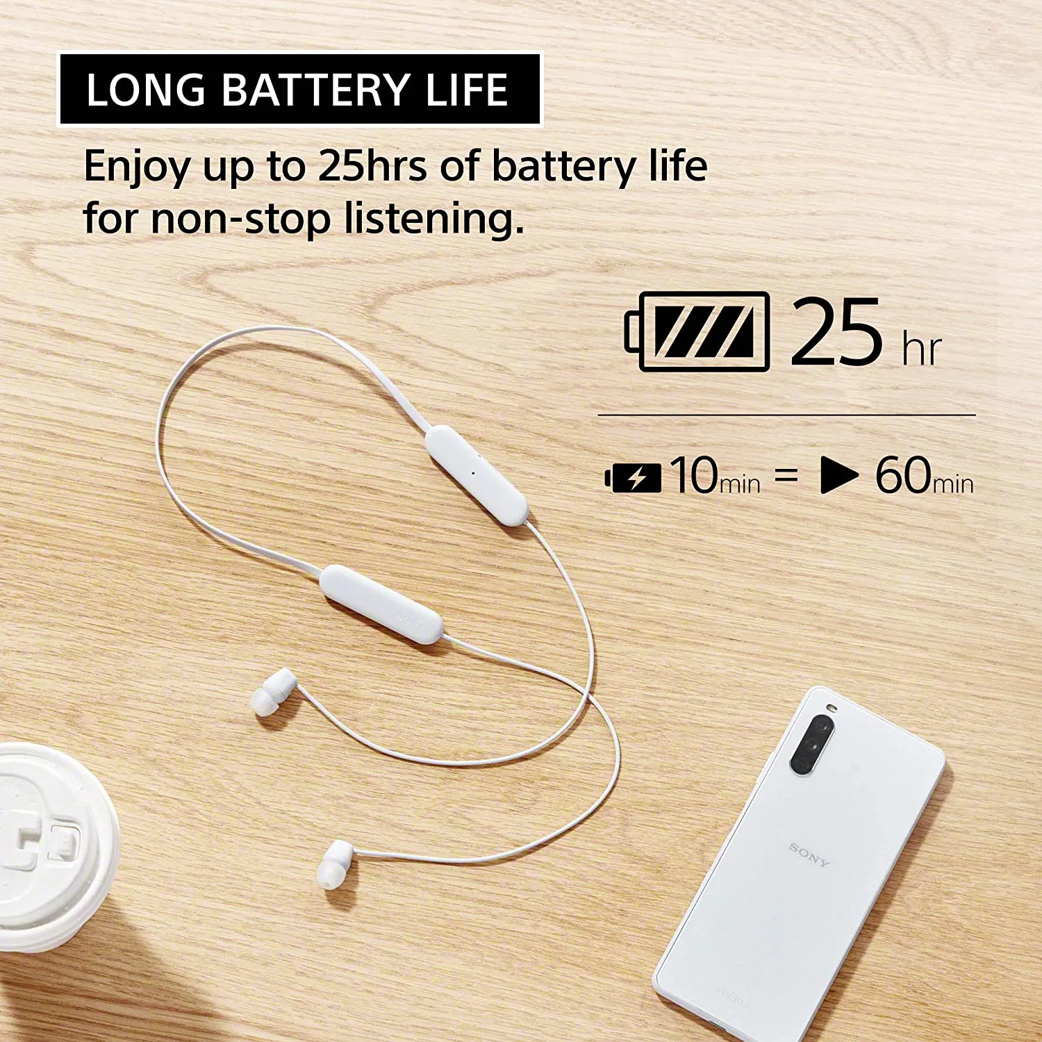 Sony slusalice WIC100, bijelein-Ear; Bluetooth; sa mikrofon - slika 3