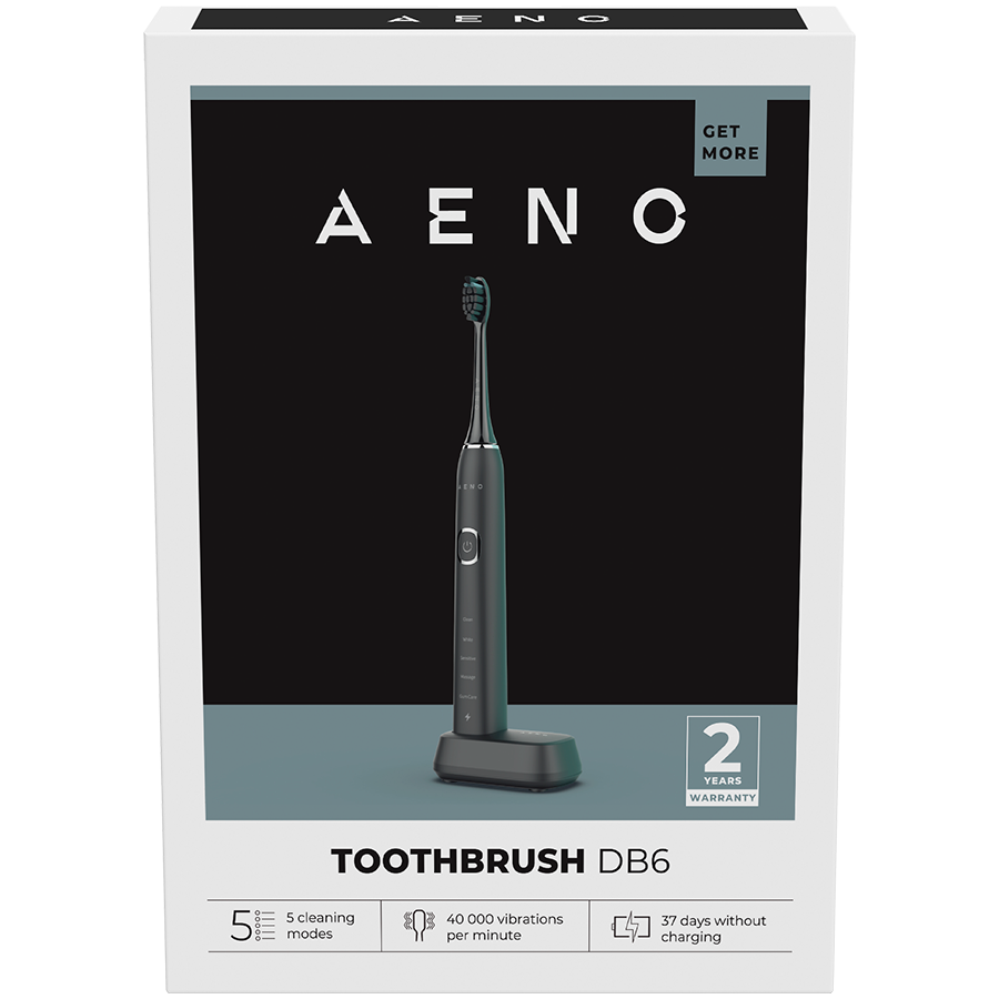 AENO Sonic Electric Toothbrush DB6: Black, 5 modes, wireless charging, 46000rpm, 40 days without charging, IPX7 - slika 4