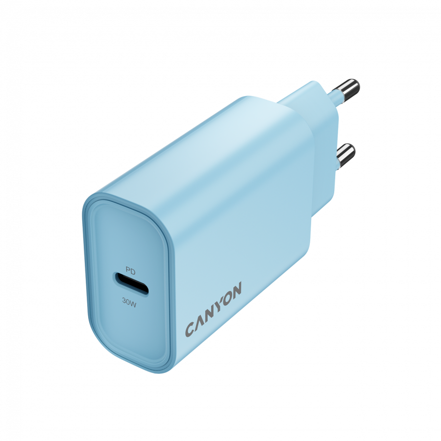 CANYON charger OnCharge 30CL Max Power 30W 1xPD EU Light Blue - slika 3