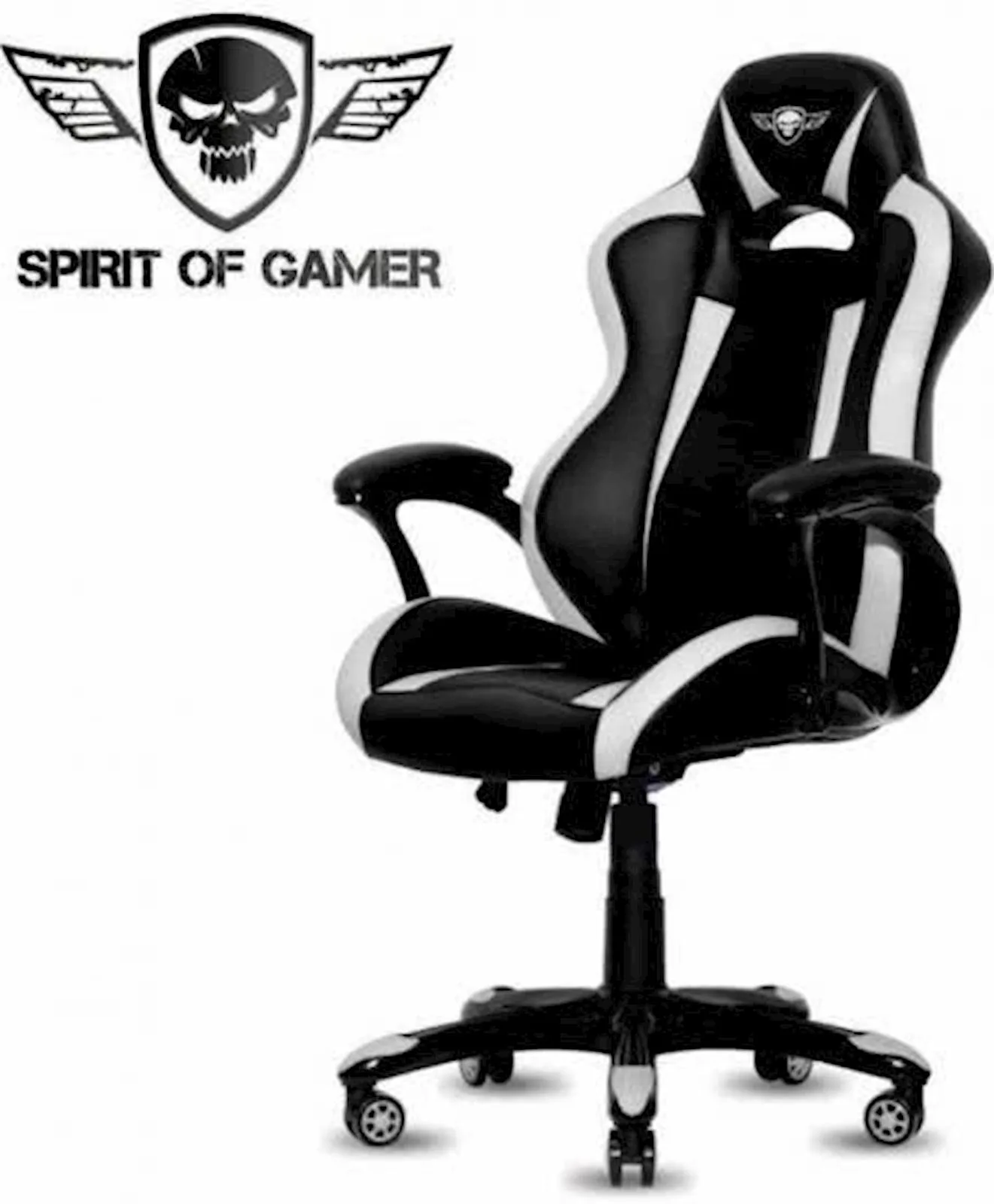 Gaming stolica Spirit of gamer RACING crno-bijela - slika 2