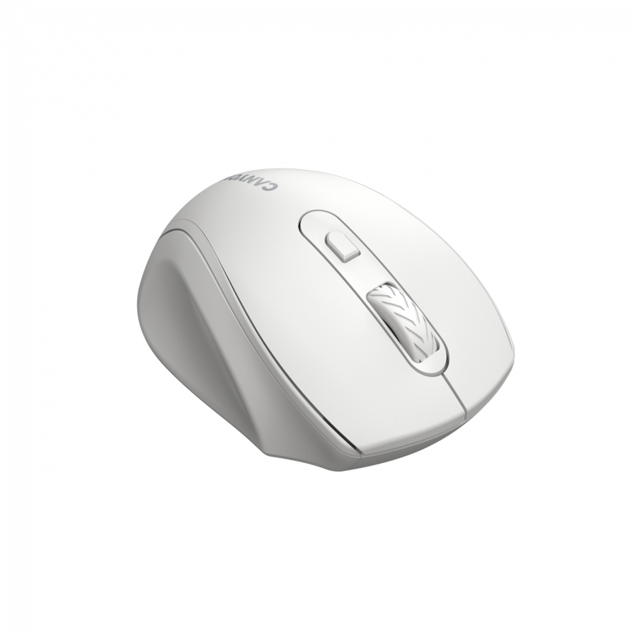 Canyon 6 buttons wireless 2.4Ghz mouse, MX8650A Sensor, DPI up to 1600,Injection case, 3 M life times left and right switches, 2xAAA battery, ABS material, Size: 105x71x40mm, Weight: 59g, white - slika 2