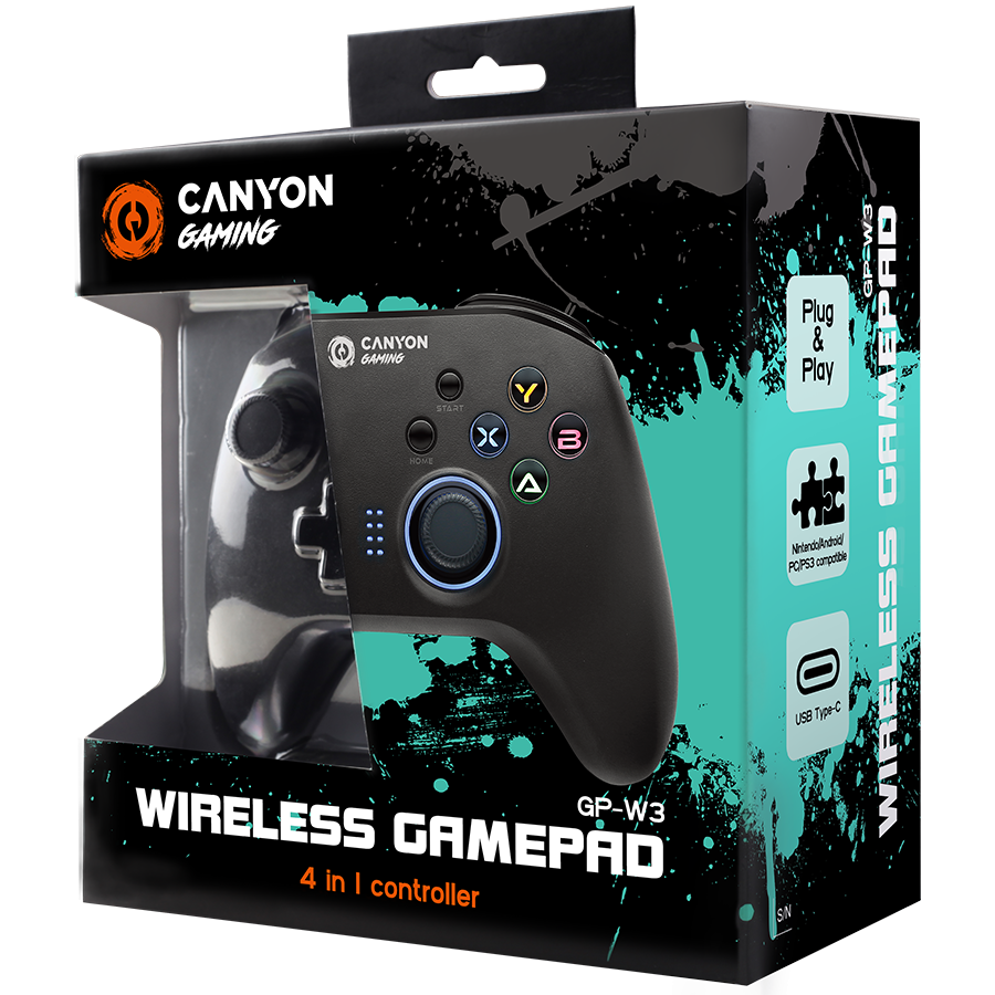 CANYON gamepad GP-W3 Android/Nintendo/PC/PS3 Wireless Black - slika 4
