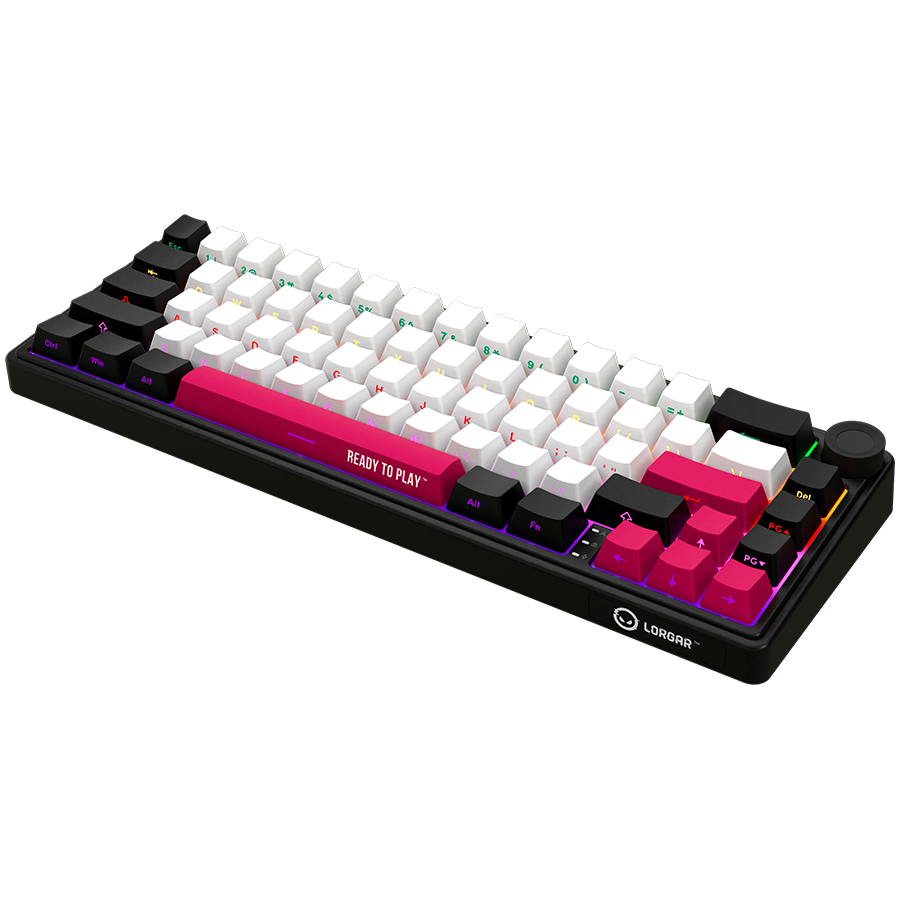 LORGAR KBP70MW, Wireless 65% Mechanical Gaming Keyboard Pro, Black/red, EN layout - slika 2