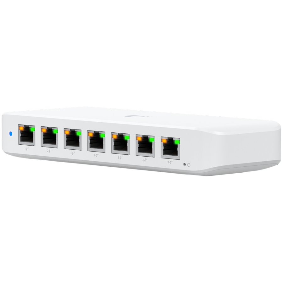 Ubiquiti USW-Ultra-210W-EU compact, Layer 2, 8-port GbE PoE switch with versatile mounting options, 7x GbE PoE+ output ports, GbE port with optional PoE++ input, 202W PoE availability with the include - slika 2