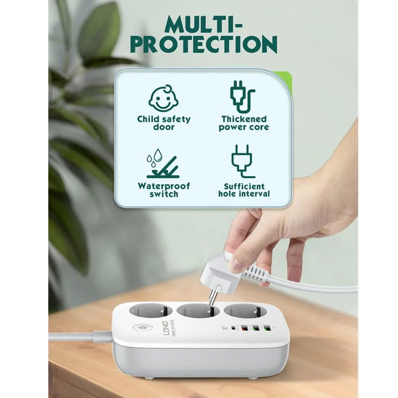 SEW3452 LDNIO Smart produzni kabal sa 3 uticnice + - slika 3