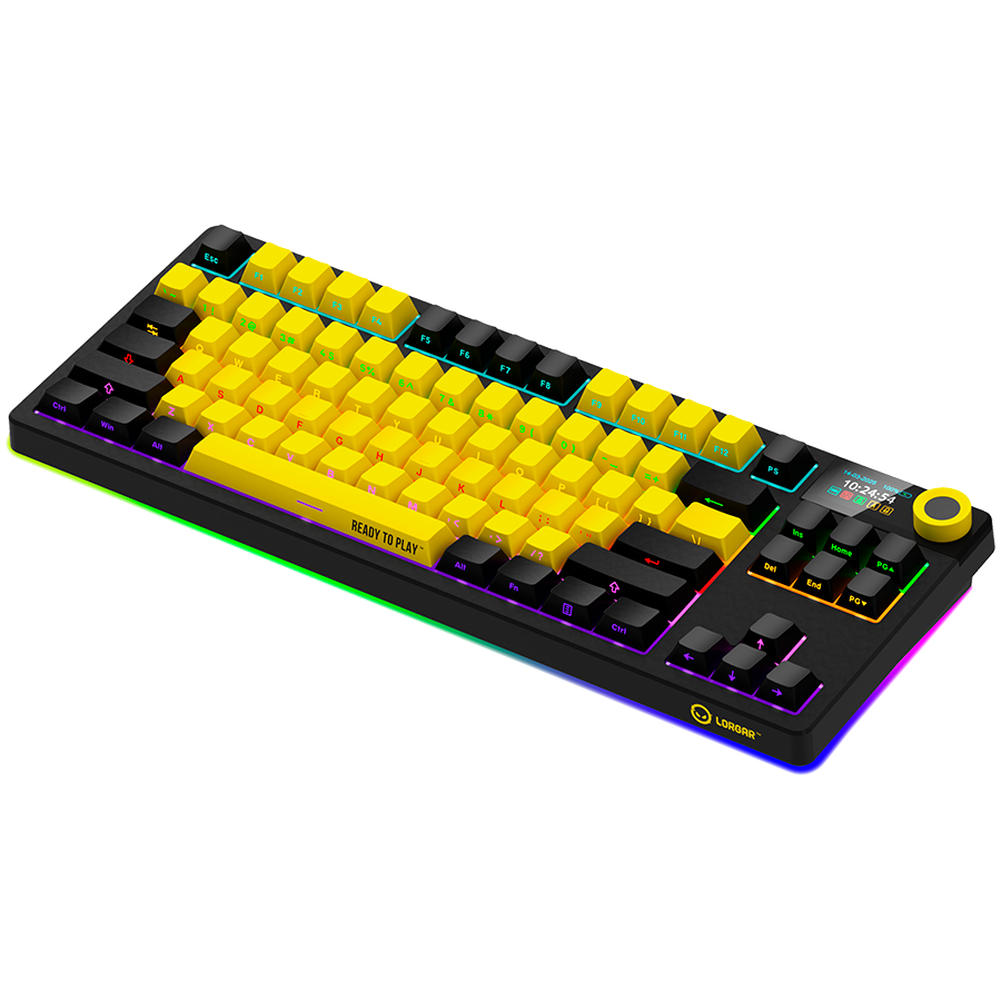 LORGAR KBP70TKLW, Wireless TKL Mechanical Gaming Keyboard Pro, Black/yellow, EN layout - slika 2