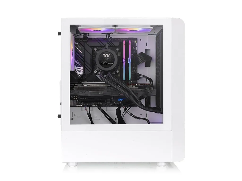 Thermaltake S200 TG ARGB Snow Mid tower, 3x ARGB 120mm Lite front fans - slika 3
