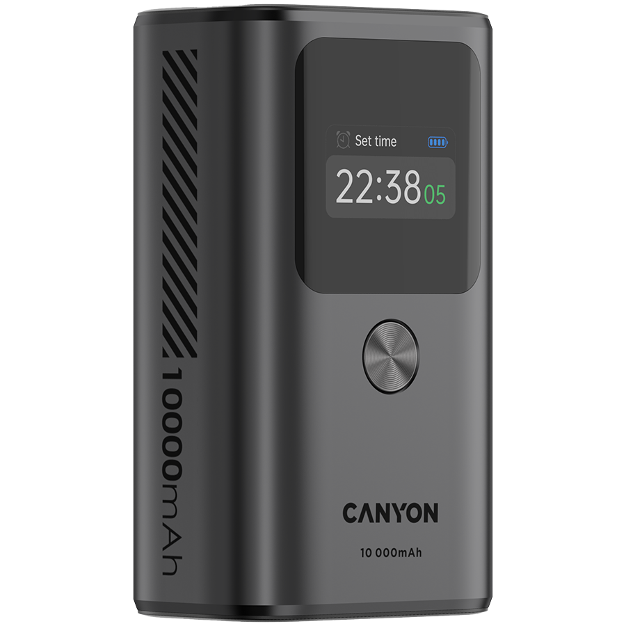 CANYON power bank OnPower 130 TFT 10000 mAh PD30W Dark Grey - slika 2
