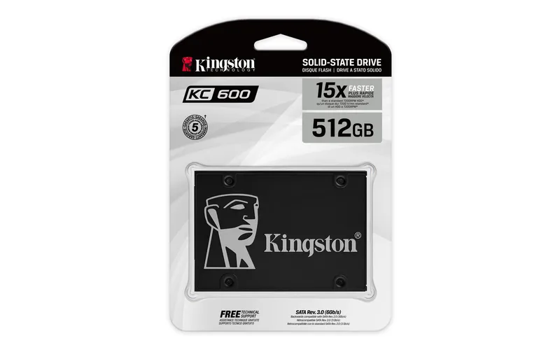 Kingston SSD 512GB 2.5" KC600SATA3,550/520MB/s3D TLC,XTS-AES 256-bit encryption - slika 2