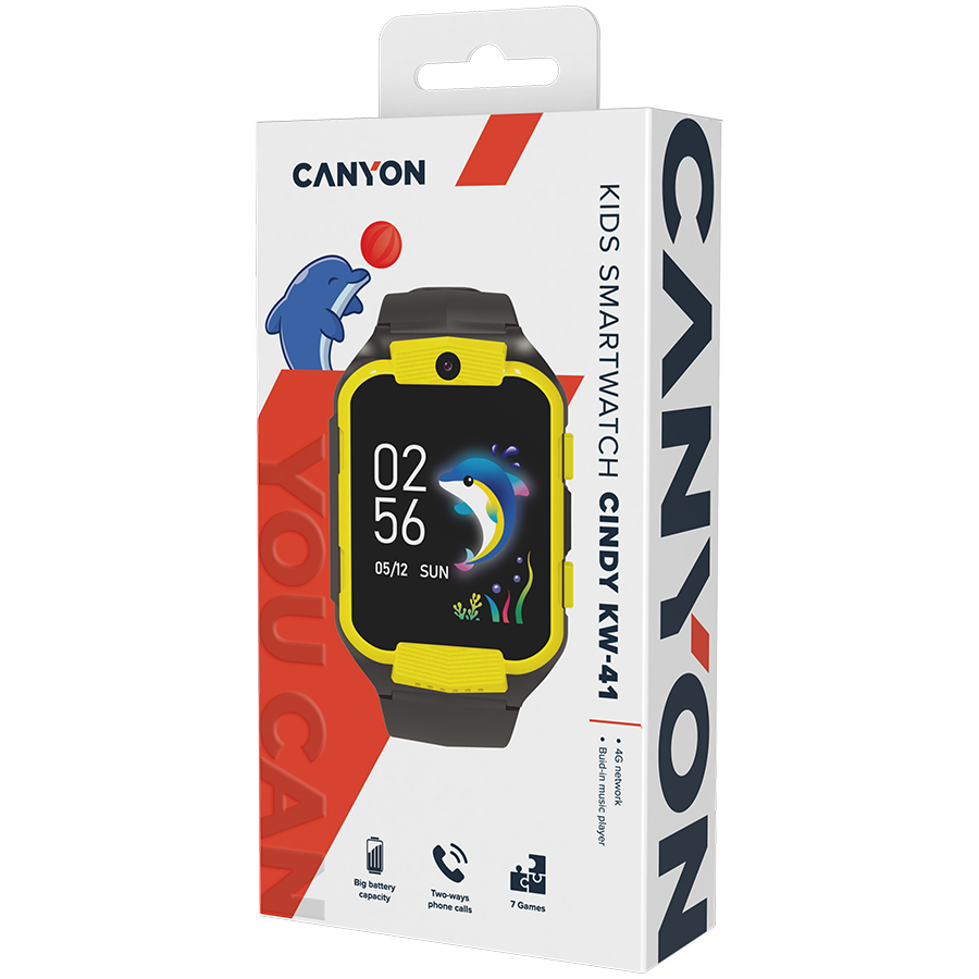 CANYON kids watch Cindy KW-41 4G Camera Music Yellow Black - slika 8