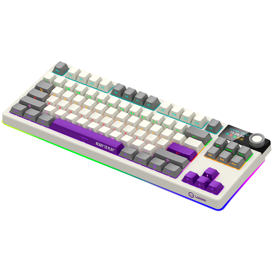 LORGAR KBP70TKLW, Wireless TKL Mechanical Gaming Keyboard Pro, Beige, EN layout - slika 2