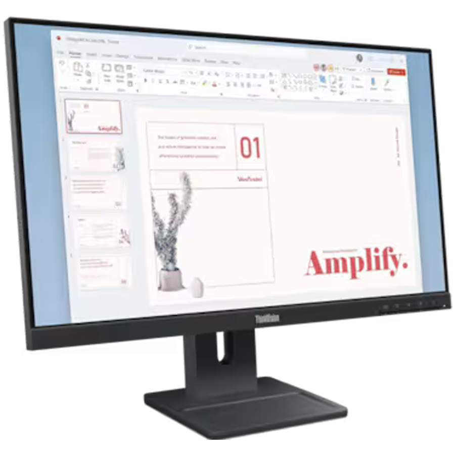 Lenovo ThinkVision E24-40 Monitor 23.8'' IPS AG, 16:9, 1920x1080, 100Hz, 178/178, 4/6ms, 250cd/m2, 1300:1 , Spk, 2x 2W, HDMI 1.4, DP 2.1, VGA, Tilt, Swivel, Pivot, Height Adjust Stand, VESA, Black, 3Y - slika 2
