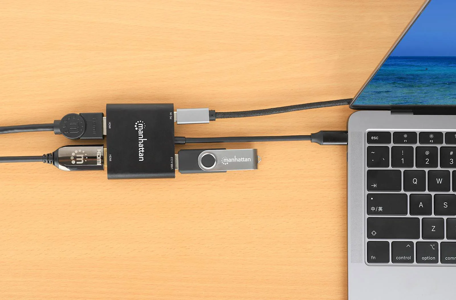 Adapter MANHATTAN USB-C PD to Dual-HDMI Monitor - slika 2