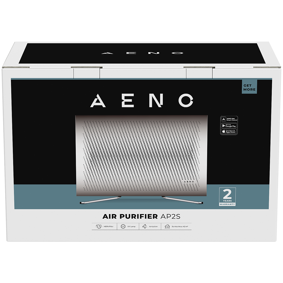 AENO Air Purifier AP2S, Wi-Fi, UV lamp, ionization, Tvoc sensor, CADR 420 m³/h, 50 m2, carbon filter + Hepa H13, wall mounting - slika 4