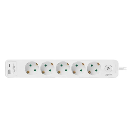 LogiLink Produžni kabl sa zaštitom 5 utičnice, 1X USB- A, 1X USB- C 1.5m LPS280U - slika 2