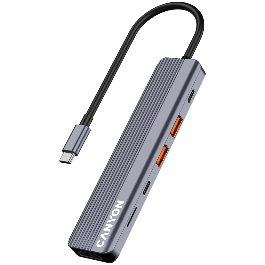 CANYON hub DS-17 6in1 4k USB-C Grey - slika 2
