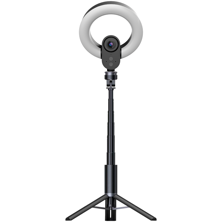 LORGAR Circulus 910, Streaming web camera, 5MP 2592X1944 max resolution, up to 60fps, 1/2.8", Sony STARVIS CMOS image sensor, full glass lens, 5.5'' built-in ring light (1700-14 000K), foldable tripod - slika 4