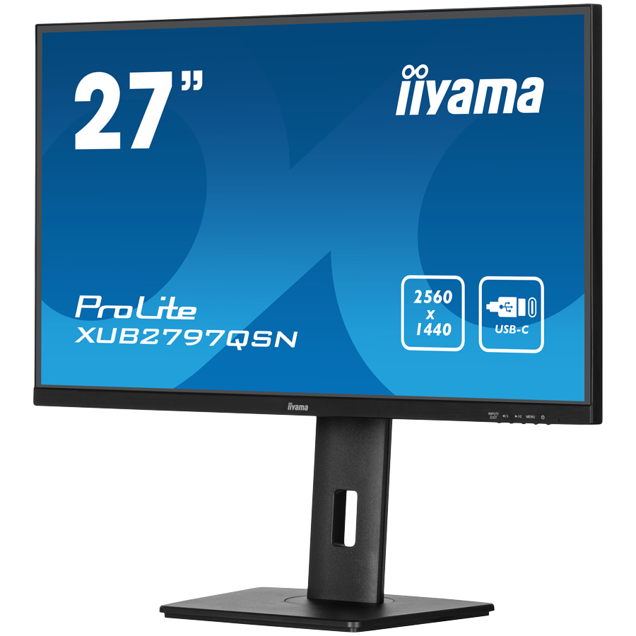 IIYAMA Monitor LED XUB2797QSN-B2 27" IPS 2560 x 1440 @100Hz 300 cd/m² 1300:1 1ms HDMI DP USB-C 65W RJ45 Daisy Chain USB Hub 3.2 height, swivel, tilt, pivot (rotation both sides), 3-side borderless des - slika 3