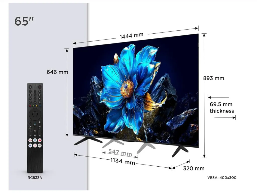 TCL 65"P7K 4K QLED TV 60HzGoogle TV; HDR multi-format;HVA Panel; Game Master; Dolby Atmos; - slika 4