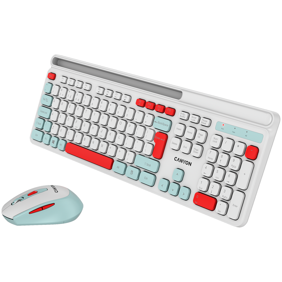 CANYON HSET-W5 EN Keyboard+Mouse AAA+AA Wireless White - slika 5